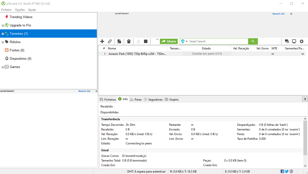 Ícone do uTorrent na área de trabalho
